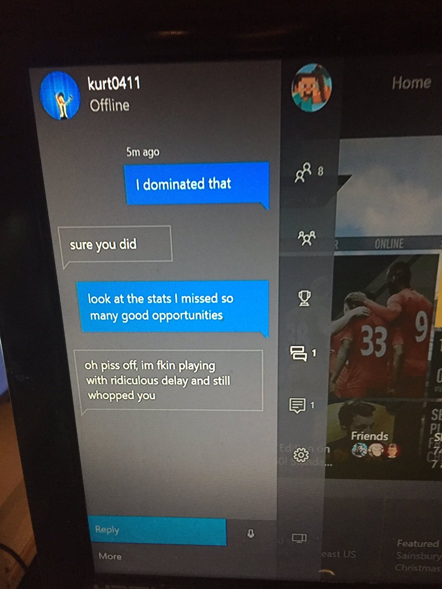 Ronaldoinhoe's tweet photo. @bateson87 @Kurt0411Fifa so apparently I got dominated in this game against Kurt, explain please https://t.co/f85dN6yNEi