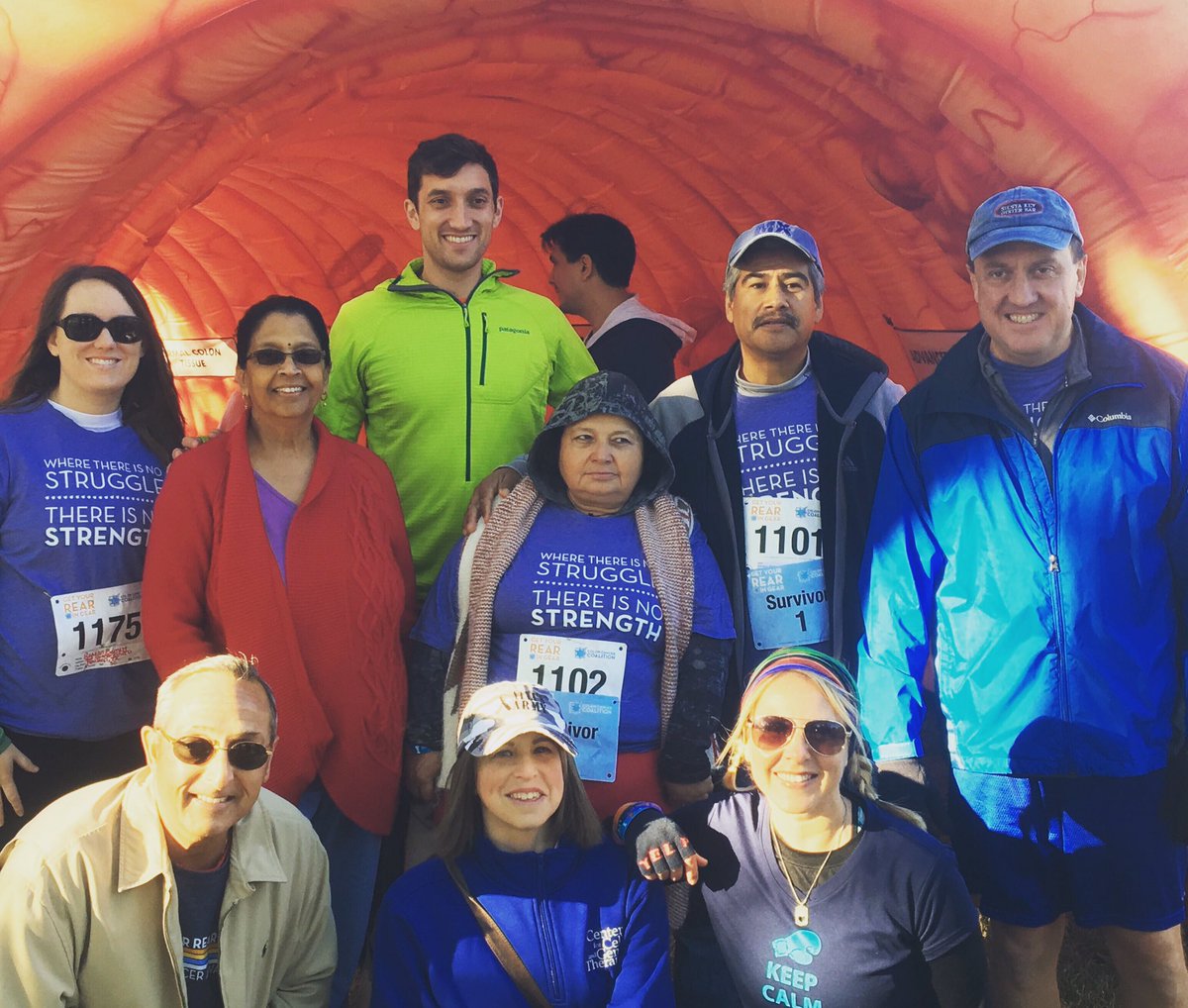 RBarnettPhD's tweet photo. #Survivor photo at @GYRIG #Houston #5K this morning! #coloncancer #lynchsyndrome #getscreened #checkyourbutt #gyrig https://t.co/LuZ8BxMfcn