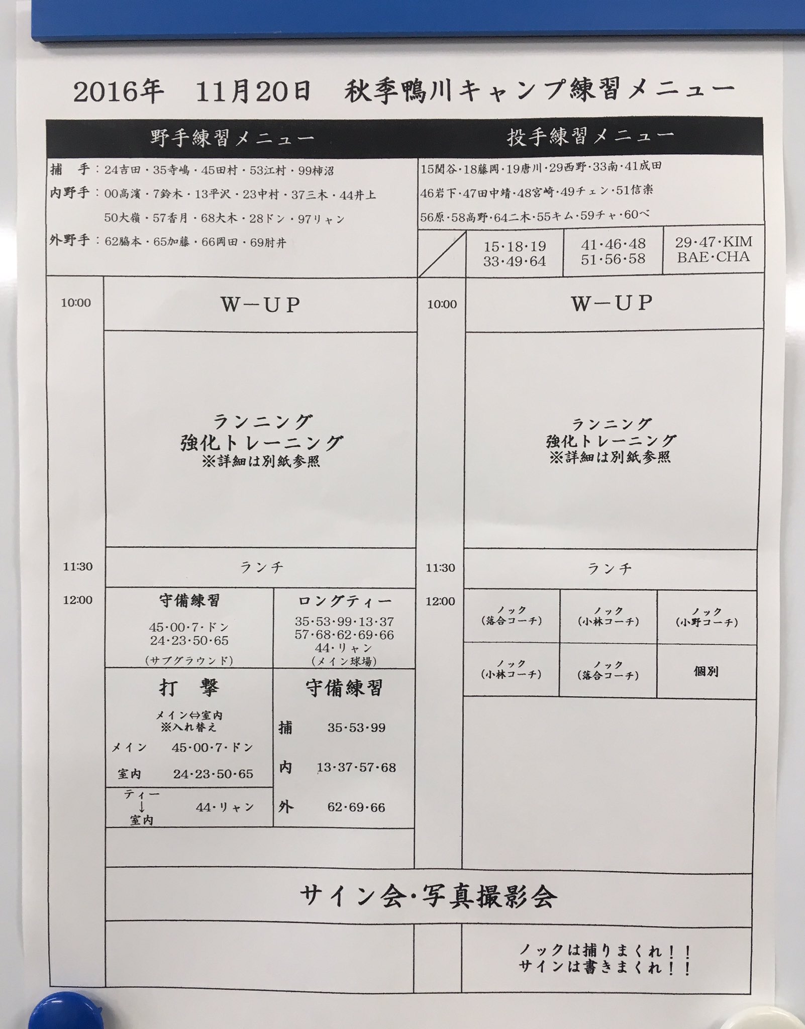 千葉ロッテマリーンズ　鴨川キャンプ　サイン会整理券 千葉ロッテマリーンズ 鴨川キャンプ サイン会整理券