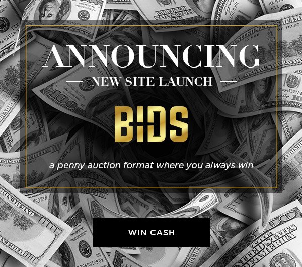 Bids_com's tweet image. Say Hello to Bids.com 
Register and get 10 FREE bids to win Cash! FREE shipping worldwide!