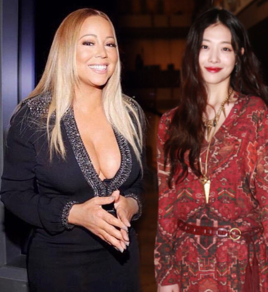 JungsusChrist's tweet photo. I know Mariah was freaking out inside like bitch I'm standing next to  fucking Sulli https://t.co/0SVFUrFJuQ