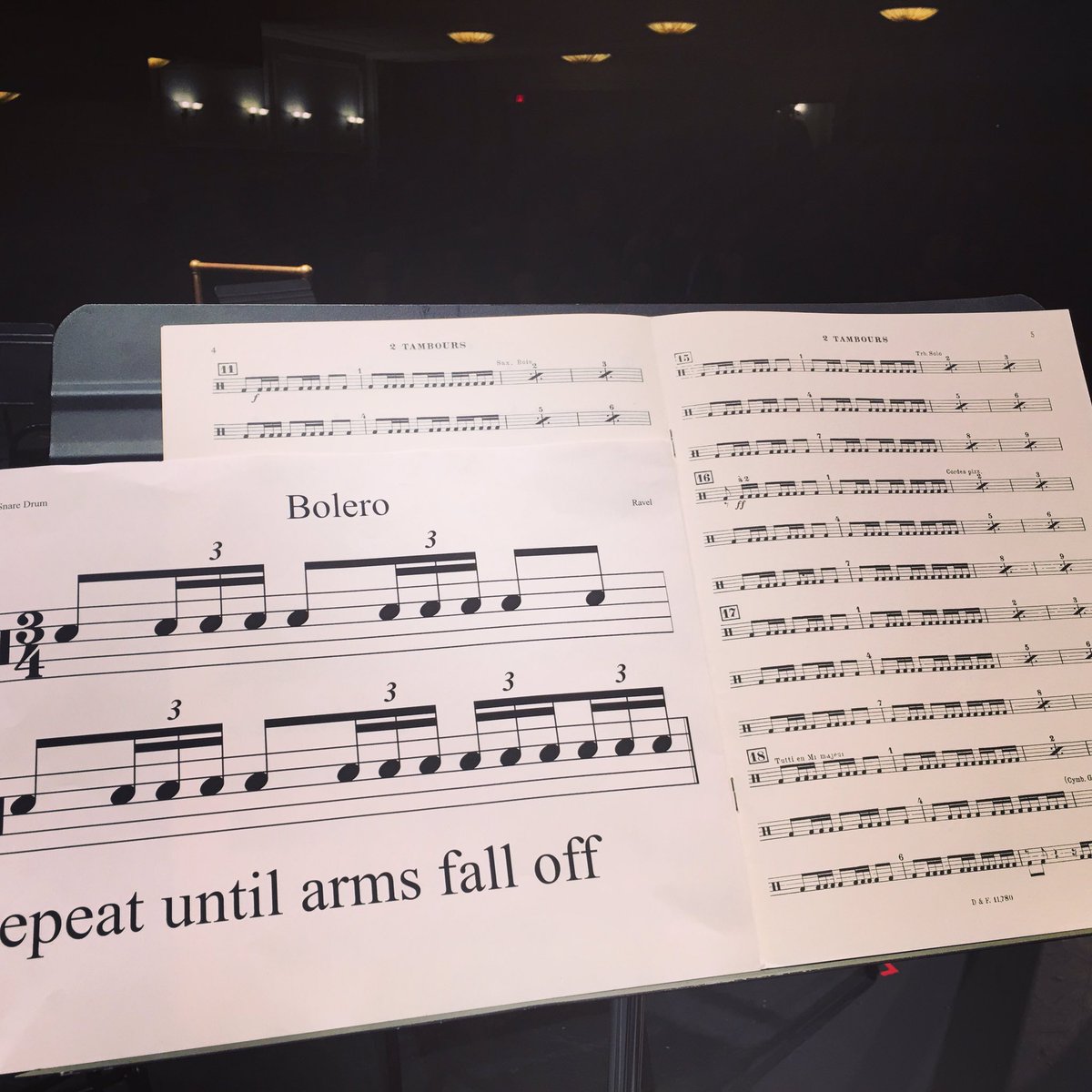 Savannah Phil concert tonight went well! Had to take photo of that snare drum part:)