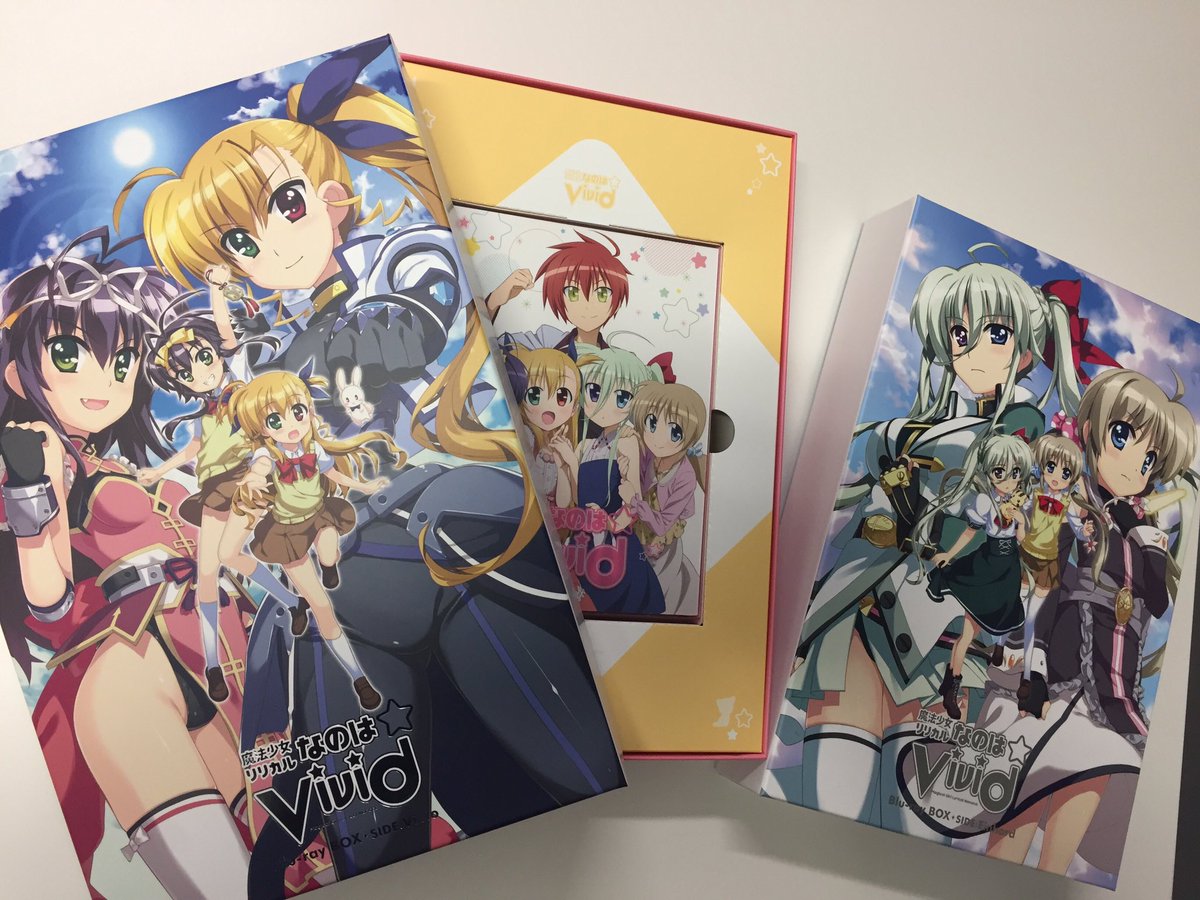 vivid_tv's tweet photo. そして！『魔法少女リリカルなのはViVid』Blu-ray BOX 完全生産限定版のパッケージが完成いたしました！
藤真先生描き下ろしのビッグケースにぎゅっと詰めこんでお贈りいたします！ 来週11月23日発売、ご予約受付中です！ https://t.co/SFq9bwHJyI https://t.co/L0PEA7oBsM