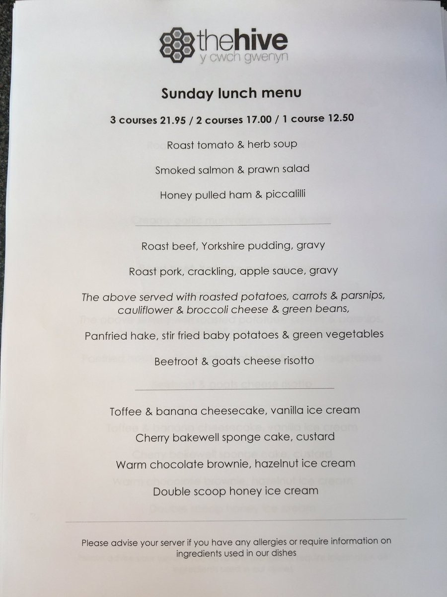 Sunday roast at <a href="/TheHive99/">The Hive Aberaeron</a>