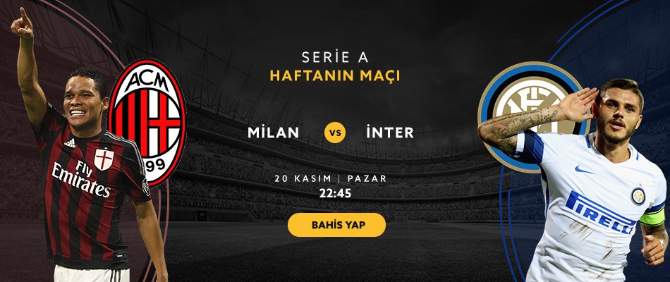 İtalya'da Dev Derbi!
22.45 | Milan - İnter (2.65 - 3.35 - 2.70)
%15 Cep Bank - Havale Bonusu!
Hemen Oyna: rotabet21.com