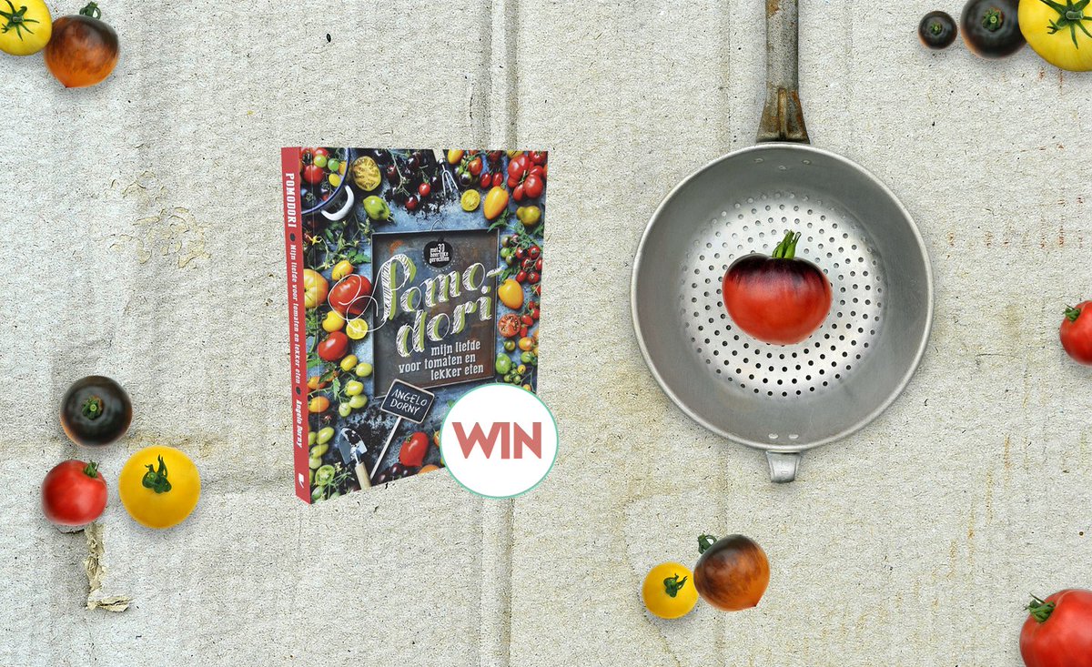 Doe mee &amp; win een exemplaar van Pomodori - mijn liefde voor tomaten en lekker eten! #moestuin #tuinieren #tomaten 
angelodorny.be/doe-mee-win/