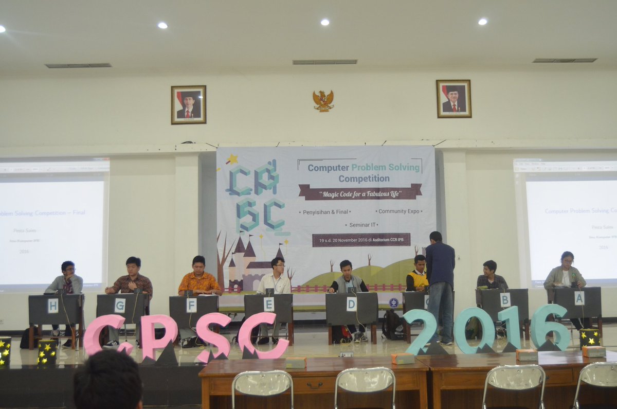 CPSC_IPB's tweet photo. Saat ini tengah berlangsung final CPSC ,semangat 😀 https://t.co/YZjfOmJ1C2