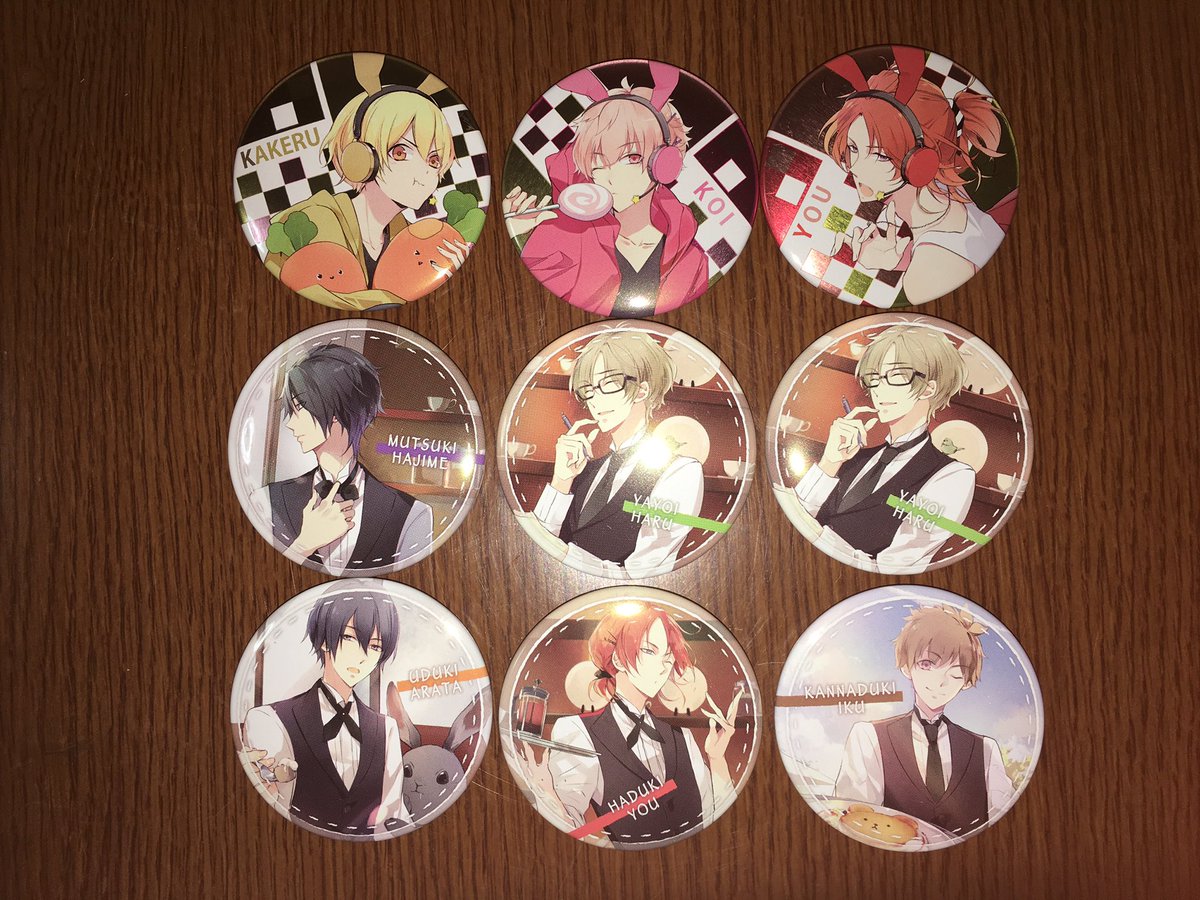 【交換】ツキウタ。 月歌屋 キャラバッジ 缶バッジ AGF

《譲》駆、始、恋、春、新、陽、郁 (詳細は画像参照)

《求》涙 (うさ耳・ギャルソン・アニくじE賞缶バッジ)