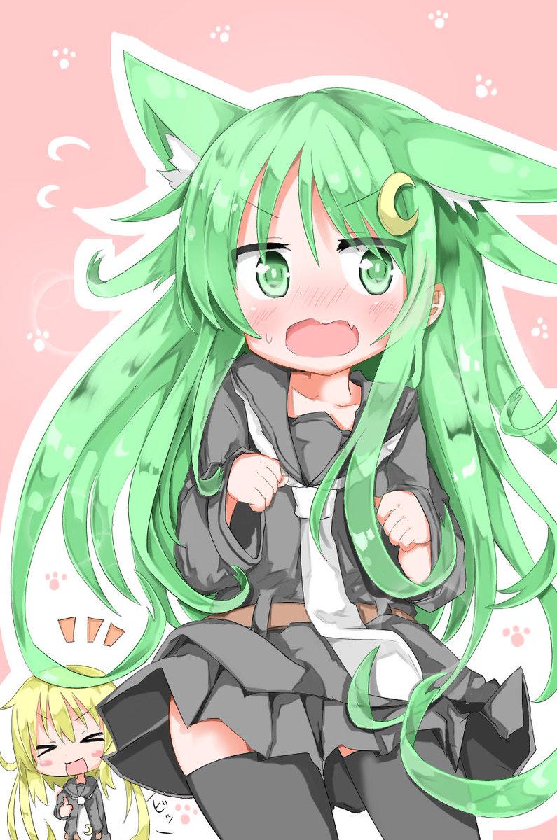 シフォン この前提督が ネコミミ ネコミミかぁ って言ってたから 試しに長月にネコミミ付けたら提督と皐月からグッジョブのサインが来たよ 艦これ 艦隊これくしょん 長月 ネコミミ