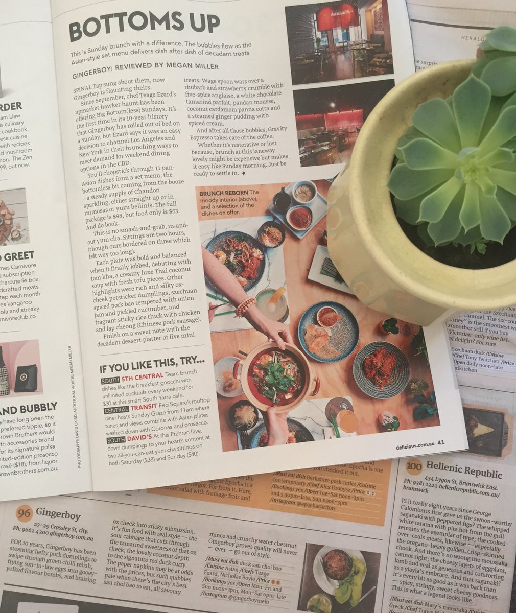 It's all coming up GB in today's Herald! Check us out in Stellar, as well as in the delicious. top 100 restaurants!🍾