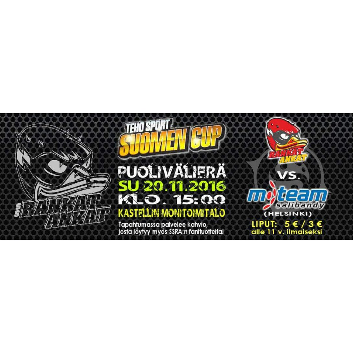 Tänään kastelli monitoimitalo Suomen Cup puolivälieräottelu kello 15.00 #tärkiä #oxdog