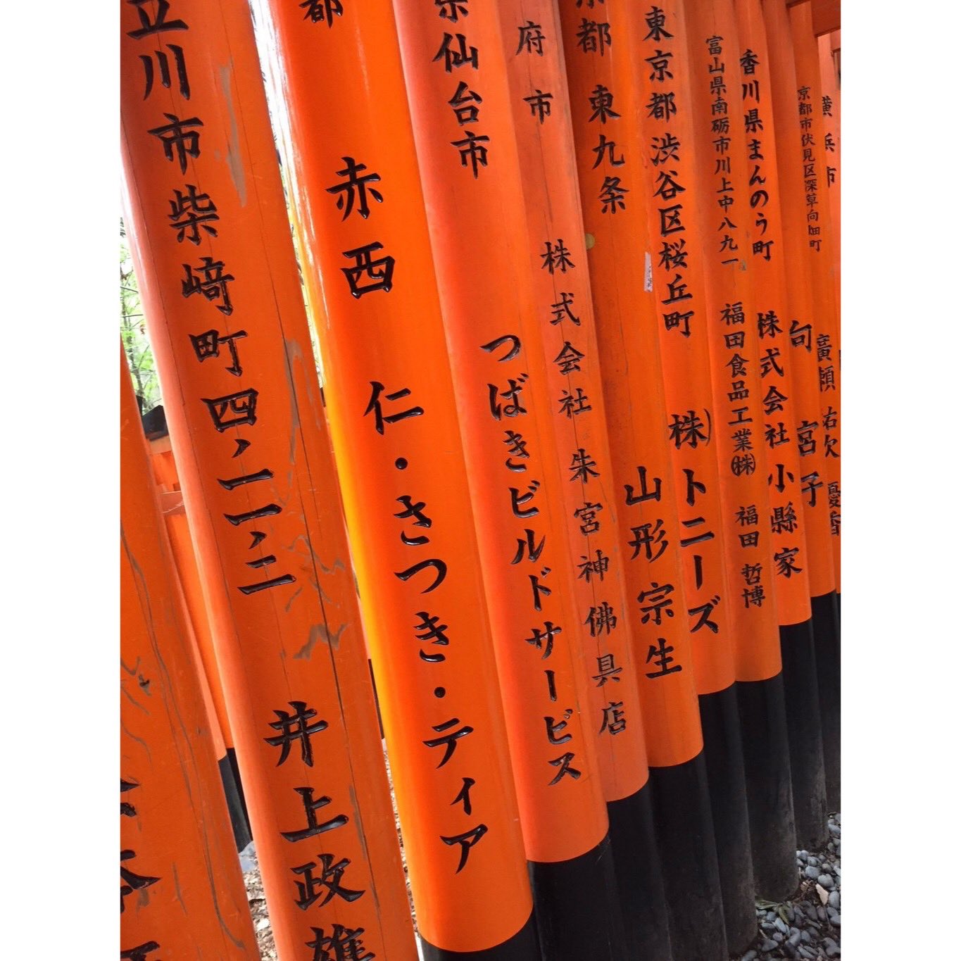 Azusa Kitamura 伏見稲荷神社で赤西仁の名前発見 さつきは黒木メイサの本名でティナは2人の娘さん 見つけれてよかった 芸能神社でも色んな芸能人の名前見つけた ずっと興奮収まらんかった笑 しっかりお祈りもできたしバッチリや T