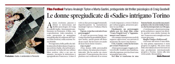 Bia_giu's tweet image. Dal #TFF34 l'intervista a #AnaleighTipton e #MartaGastini per il thriller psicologico #Sadie via @tempoweb