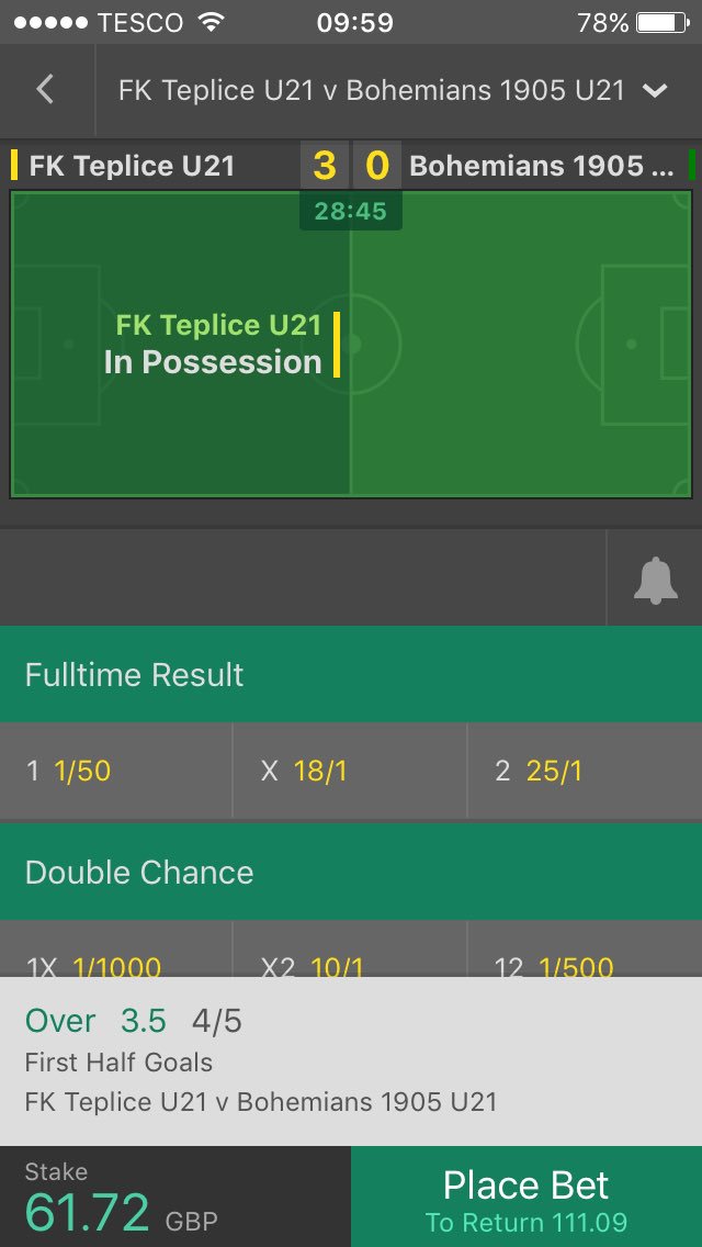 InPlayGoals86's tweet image. Can see another goal in this before half time - bet 3