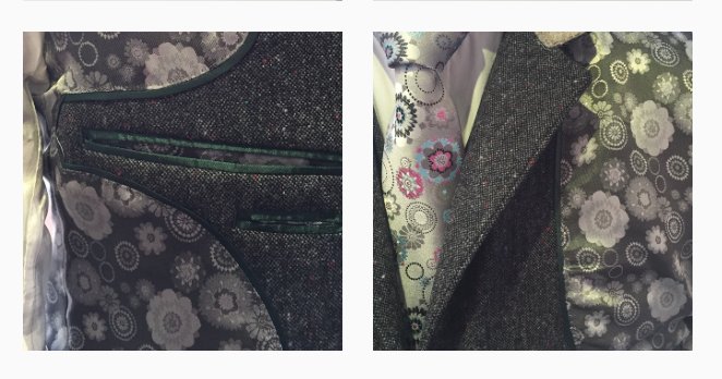 twistedlinings's tweet photo. Our Botany Lining completely makes this look! Both #SuitLining and #Accessories are #TwistedLinings! Get in touch: https://t.co/u4hk34iPv6 https://t.co/flzb60IdV3