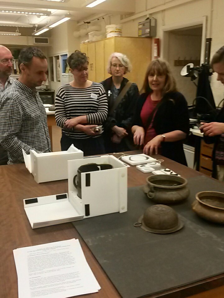 mgknight24's tweet photo. #ironage hoard of bronze bowls and strainer, some torcs and the expert Mary Davis talking compositions #objectstory #archaeology https://t.co/7tHUjFm5gX