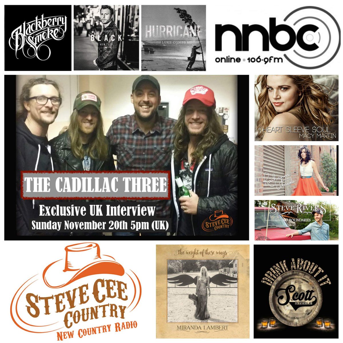 Check out our interview with <a href="/thecadillac3/">The Cadillac 3</a> &amp; listen out for all these great artists &amp; more, today 5pm UK (11am CST) only on <a href="/NNBC1069/">NNBC</a>