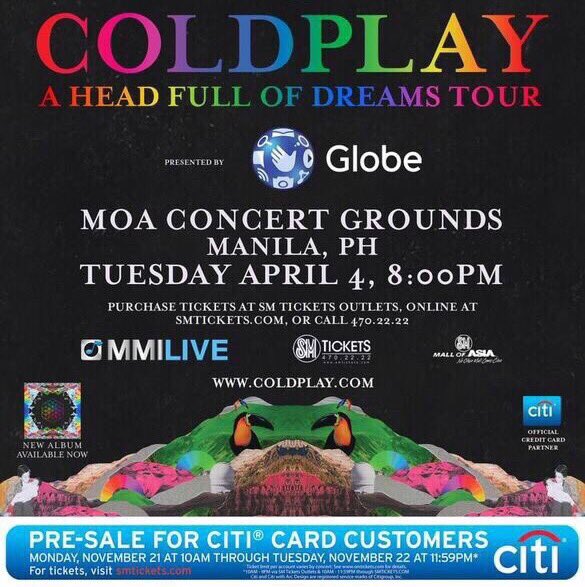 ColdplayPHL's tweet photo. @ImTINkingofYou tomorrow at 10am. https://t.co/Q5SuevWt7k
