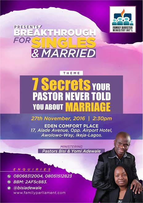 justdassah's tweet photo. You can overcome your marriage pressures and defects. Attend #SinglesMarriedSummit 27th Nov 2016 by 2: 30pm https://t.co/8ivvCr92Yh