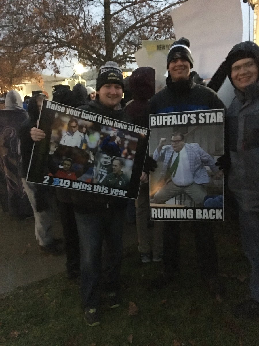 dgabalski's tweet photo. Snow, sleet, and literally no sleep. All worth it. #RTB #RTBGameDay https://t.co/3yReHnpvTc