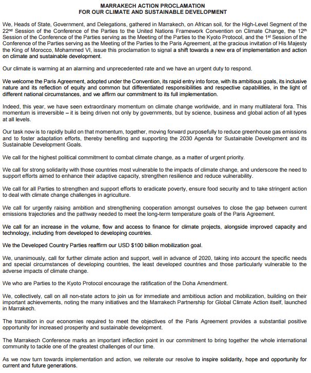195 countries: climate action "is irreversible – it is being driven not only by governments, but by science, business and global action"