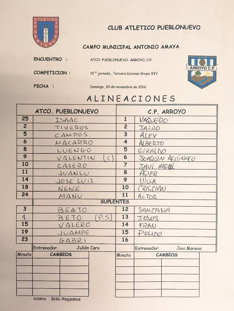 arroyo_cp's tweet photo. ALINEACIONES https://t.co/uXRxzBQKMO