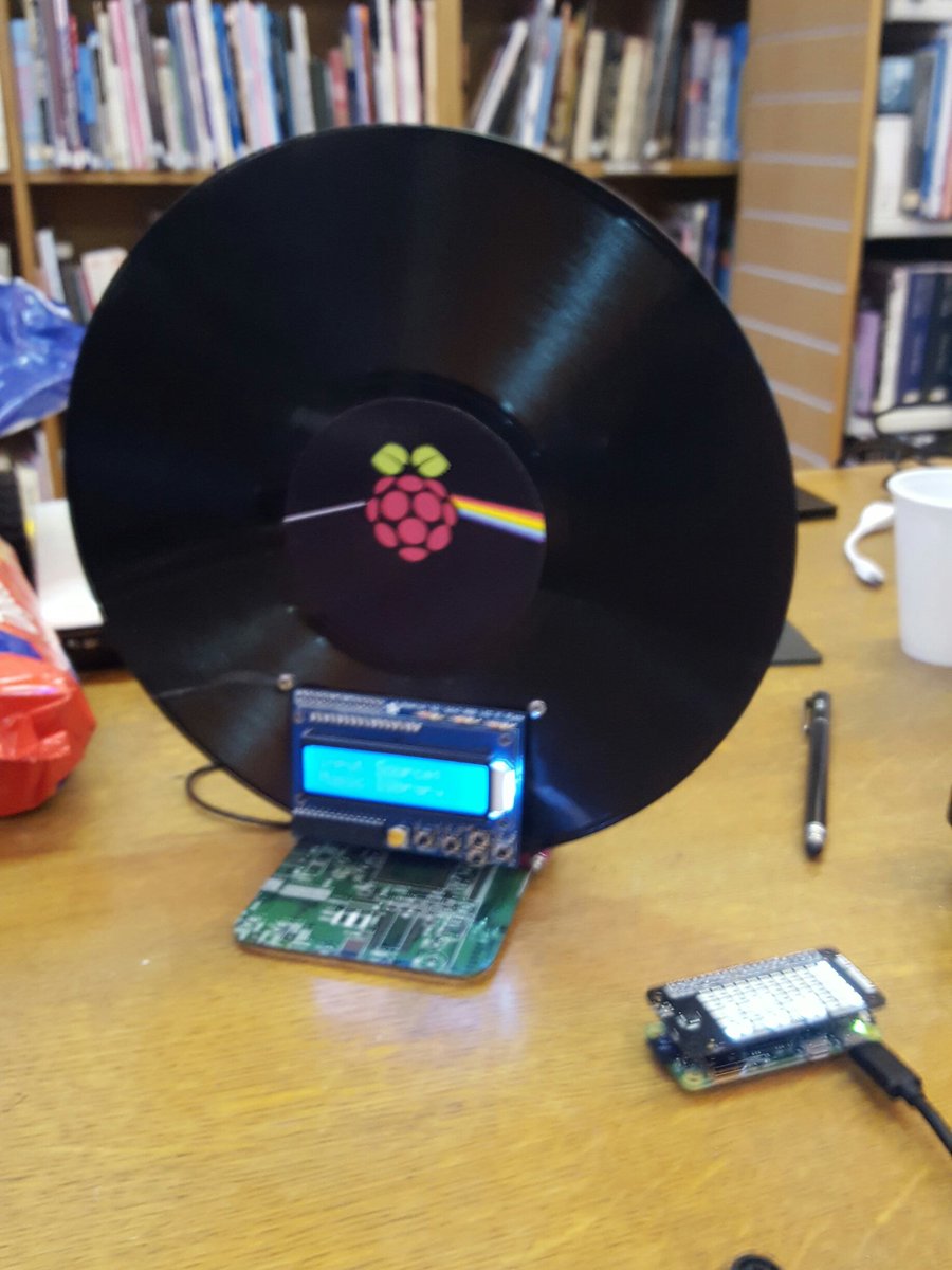 MSComputing's tweet photo. Student developers @Sullore James &amp; Joe demo at Monmouth CompSci Fair: games, high alt balloons,  retro vinyl.  #WyeHack https://t.co/Ble88kybmo