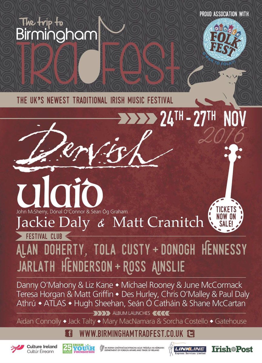 bhamtradfest's tweet photo. THIS WEEK! Birmingham TradFest kicks off this Thursday in @digbeth. The UK's newest Irish Music Festival! Yeoow! #bhamtradfest #brumisbrill https://t.co/uUcSnQHb3F