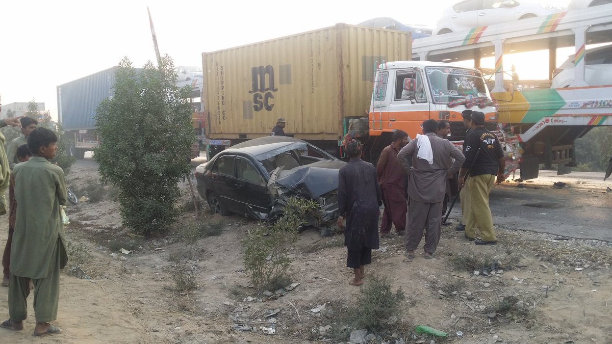 Today Crash car at bhiria bypass