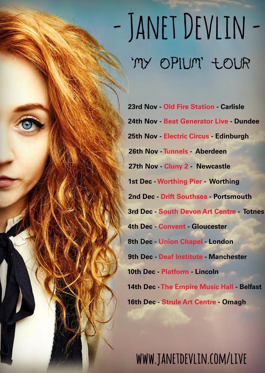 Insomniamusicuk's tweet photo. Ahhhhhhhhhhhhhhhhh!!! OMG!!
First leg of @JanetJealousy 's #MyOpiumTour starts next week!
#Carlisle #Dundee #Edinburgh #Aberdeen #Newcastle https://t.co/HKKzIW0Em6