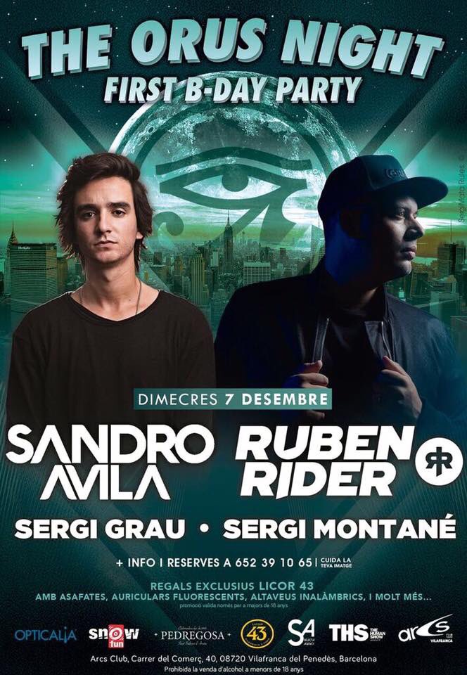 TheOrusNight's tweet photo. Nos vemos el día 7 de Diciembre en Arcs Club (Vilafranca) w/ @sandro_avila y @djrubenrider 🔊🔊 https://t.co/rOlnPT2lU0