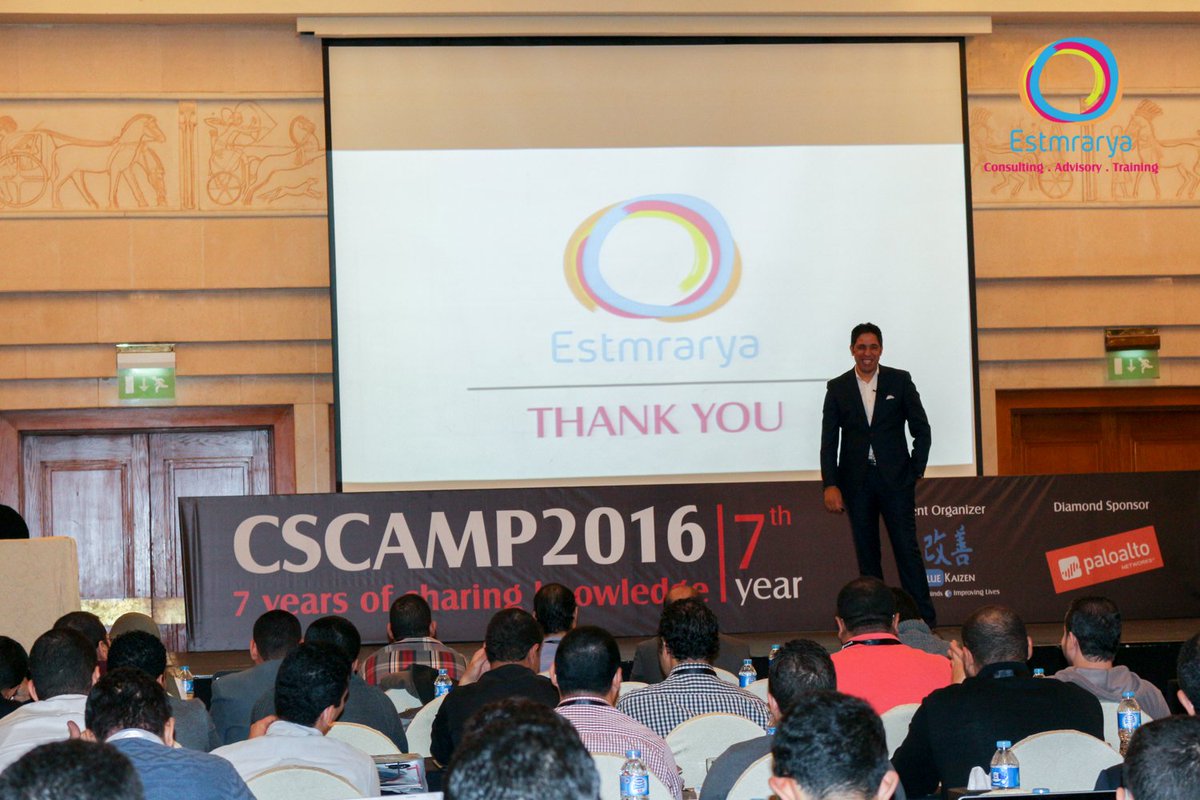 Everyone at #CSCAMP2016  was enjoying Eng. Ahmed Riad's speech that explained an award winning framework to make your business be resilient