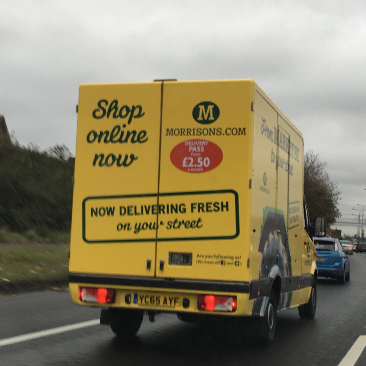 aim_mag's tweet photo. @Morrisons your driver recklessly tailgating and cutting people up on the A406 today! Shameful!! #dangerousdriving https://t.co/lebZaaaQg9