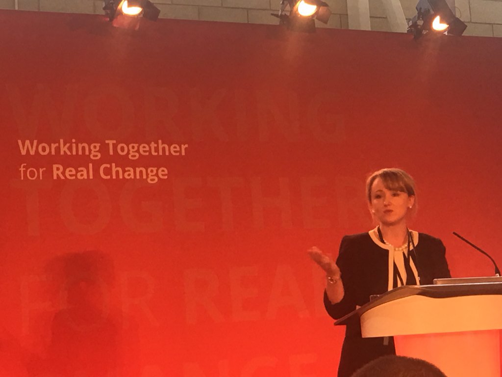 AngelaRayner's tweet photo. @RLong_Bailey Rebecca setting out Labour plans for business, communities and help for hard working families #NPF16 https://t.co/nq0GVkW7TD