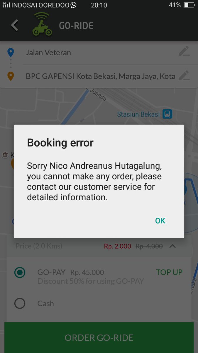NiccoAH's tweet photo. @gojekindonesia saya sudah laporan sejak sejam yg lalu masih gk bisa ya?? https://t.co/cenp3kIAen