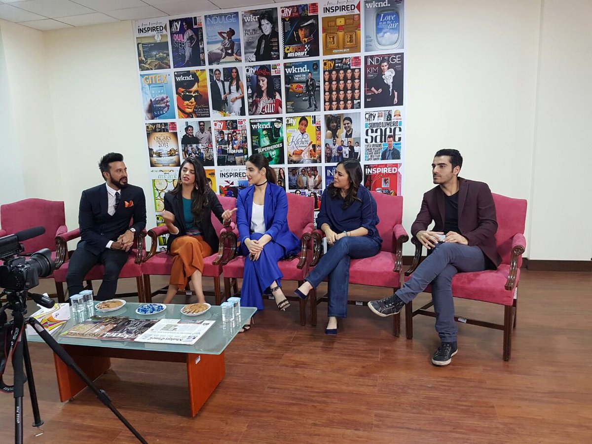 aryfilmsary's tweet photo. Team #DobaraPhirSe at @khaleejtimes #dubai for the promotions 
Releasing on 25th Nov 
#aryfilms #madeinpakistan https://t.co/3cyAkruREZ