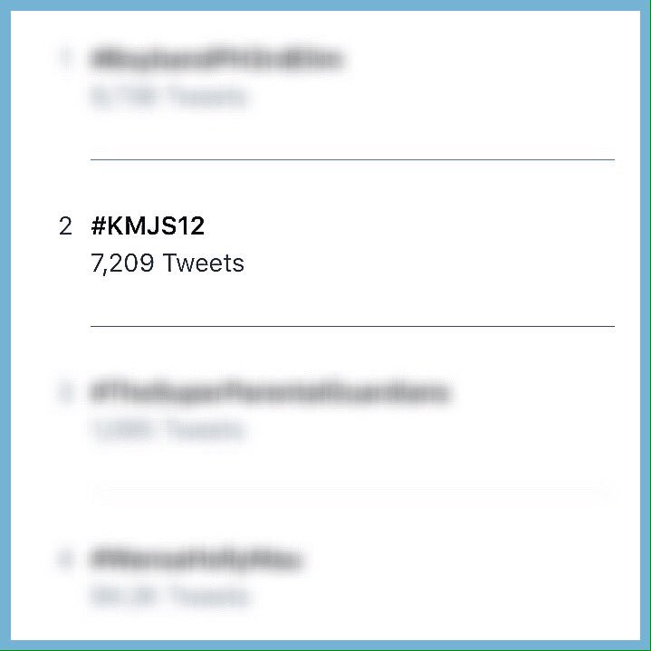 TrendingKapuso's tweet photo. TREND UPDATE:

#KMJS12 is now trending on 2nd spot nationwide as of 9:15 PM.

11/20/16 #KapusoTrends https://t.co/RzO1R6YCSR