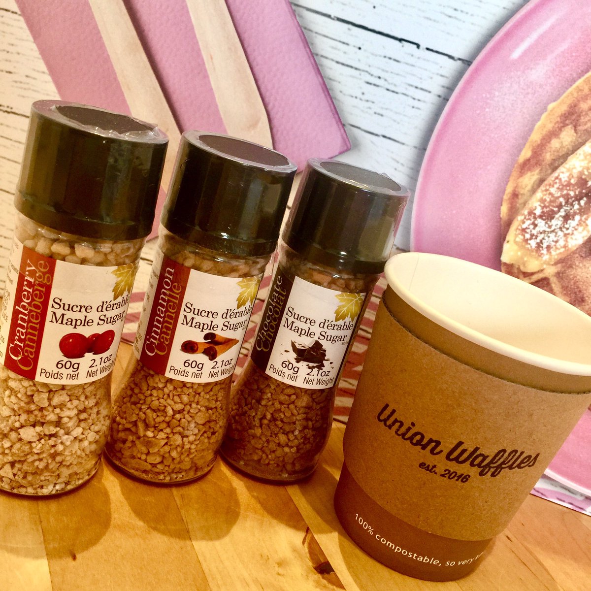 UnionWaffles's tweet photo. Special delivery from Canada! You know we love our maple - can't wait to work these into some recipes 👌🏼#unionwaffles #waffles https://t.co/jDsWRNC0nf