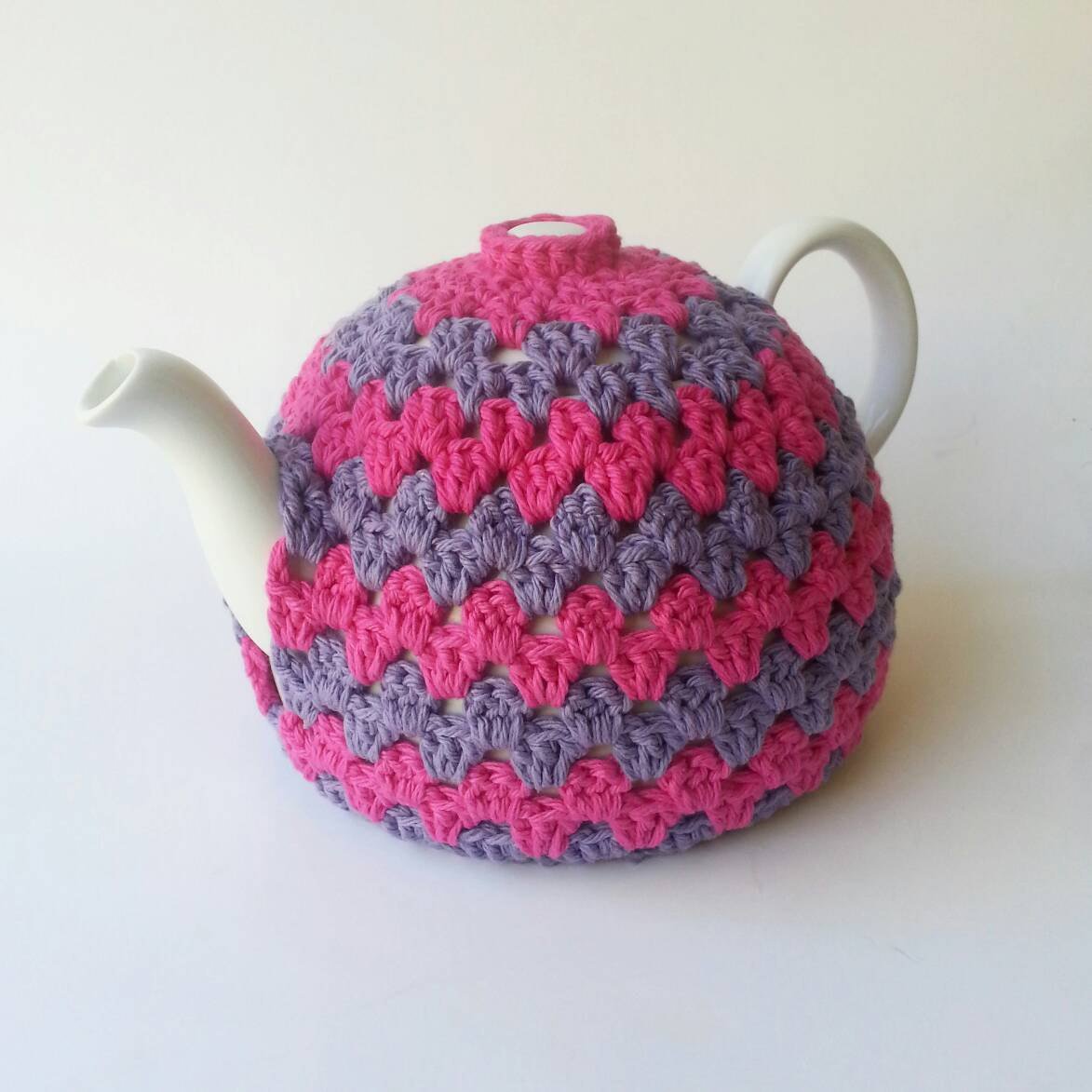nandysnook's tweet photo. Crochet Tea Pot Cozy, Cotton Tea Cozy, Hot Pink and Lavender https://t.co/UPIfN5knSu #TeaAccessory https://t.co/8Cjn8NAtWL