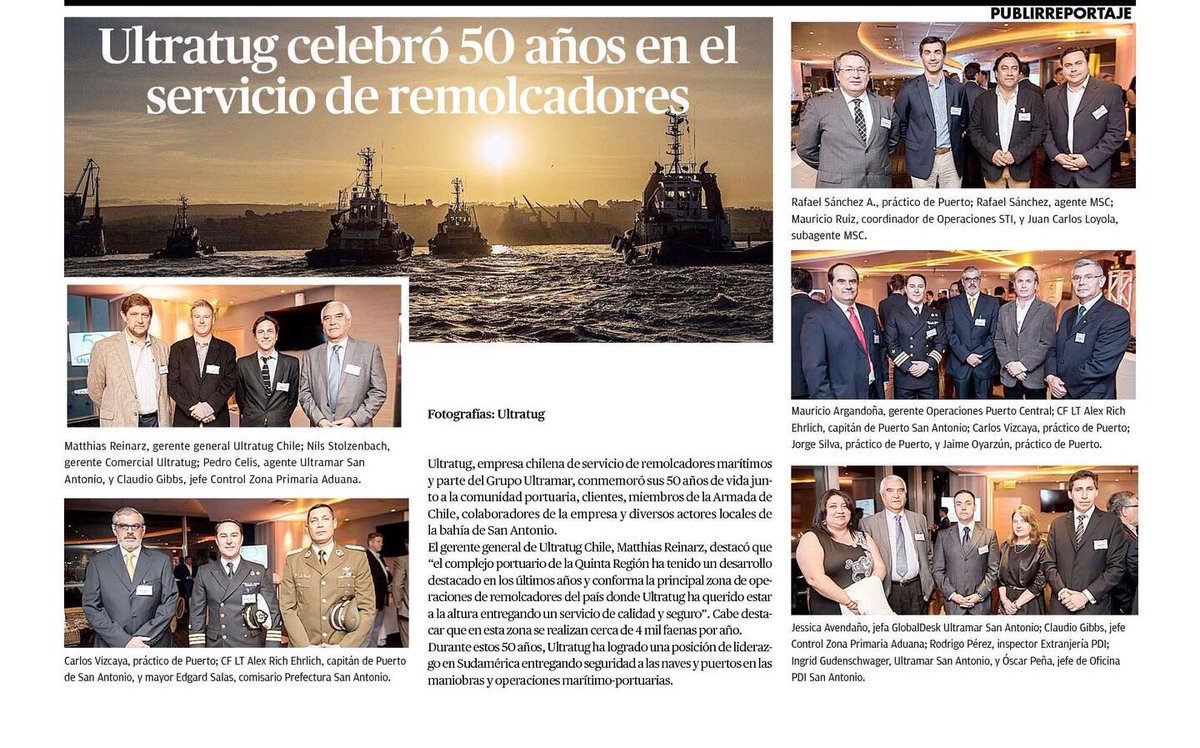 elpuertodechile's tweet photo. ULTRATUG celebró 50 años en el servicio de remolcadores / @empleoultramar / #ultratug #remolcadores https://t.co/h04rvJaLaV