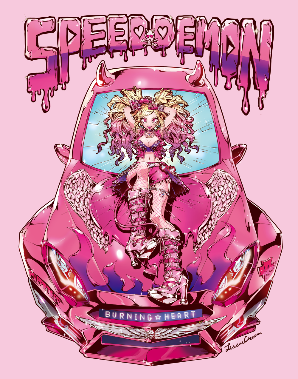 Tscr 在 Twitter 上 デザフェス K 97 両日出展します アメコミテイストで ピンク パンク ツインテ な女の子のイラスト展示 グッズ販売になります Tシャツ ステッカー ポスカなど 他にも多数 ギラギラカラフルで派手なブースになると思うので好きな方