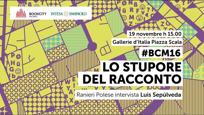 intesasanpaolo's tweet photo. Alle @gallerieditalia abbiamo avuto il piacere di parlare con Luis Sepulveda #dcm16 https://t.co/7pTe4wm9FV