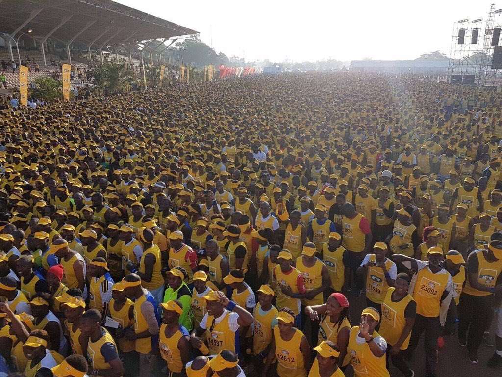 Mazen_Mroue's tweet photo. Thousands #RunForKampala Well done @mtnug @WimMTN teams #MTNMarathon, Pan African leadership in social responsibilities @MTNGroup https://t.co/uRpvsMxkOZ