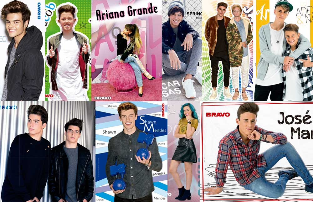 Bravoxti's tweet photo. Ficha los 10 pósters molones de la #BRAVO547 que sale mañana a la venta. ¡No tendrás pared suficiente para colgarlos todos! ❤️ https://t.co/yYcJp3iuBq
