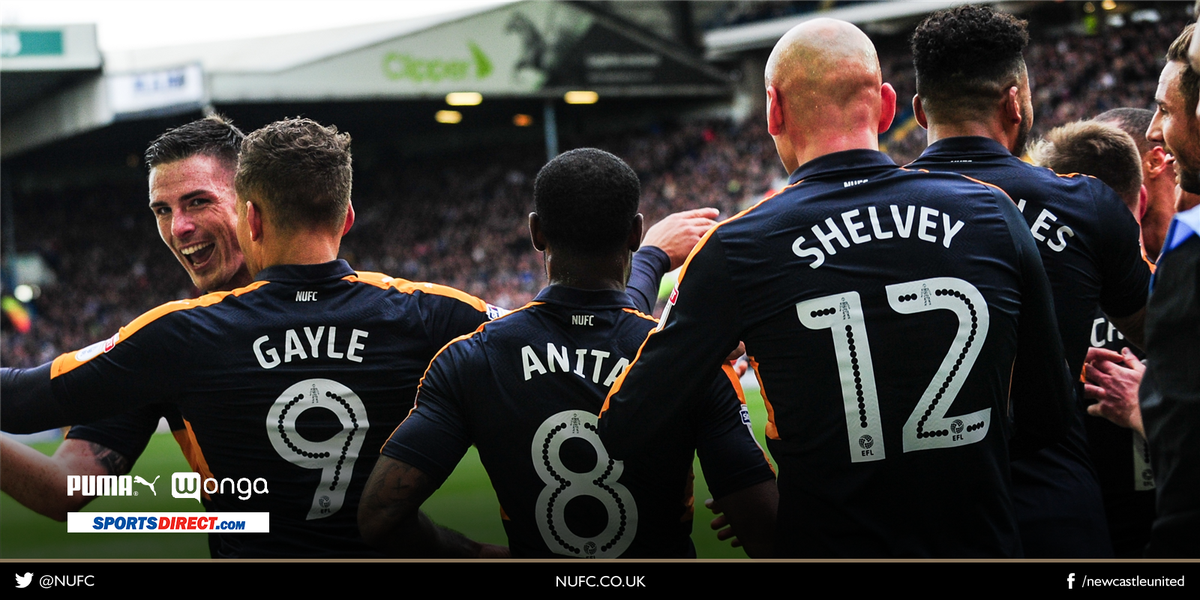 NUFC's tweet photo. NINE wins in a row in all competitions… United go five points clear at the top of the @SkyBetChamp! ⚫️⚪️ #NUFC https://t.co/rz7FJwCLqy