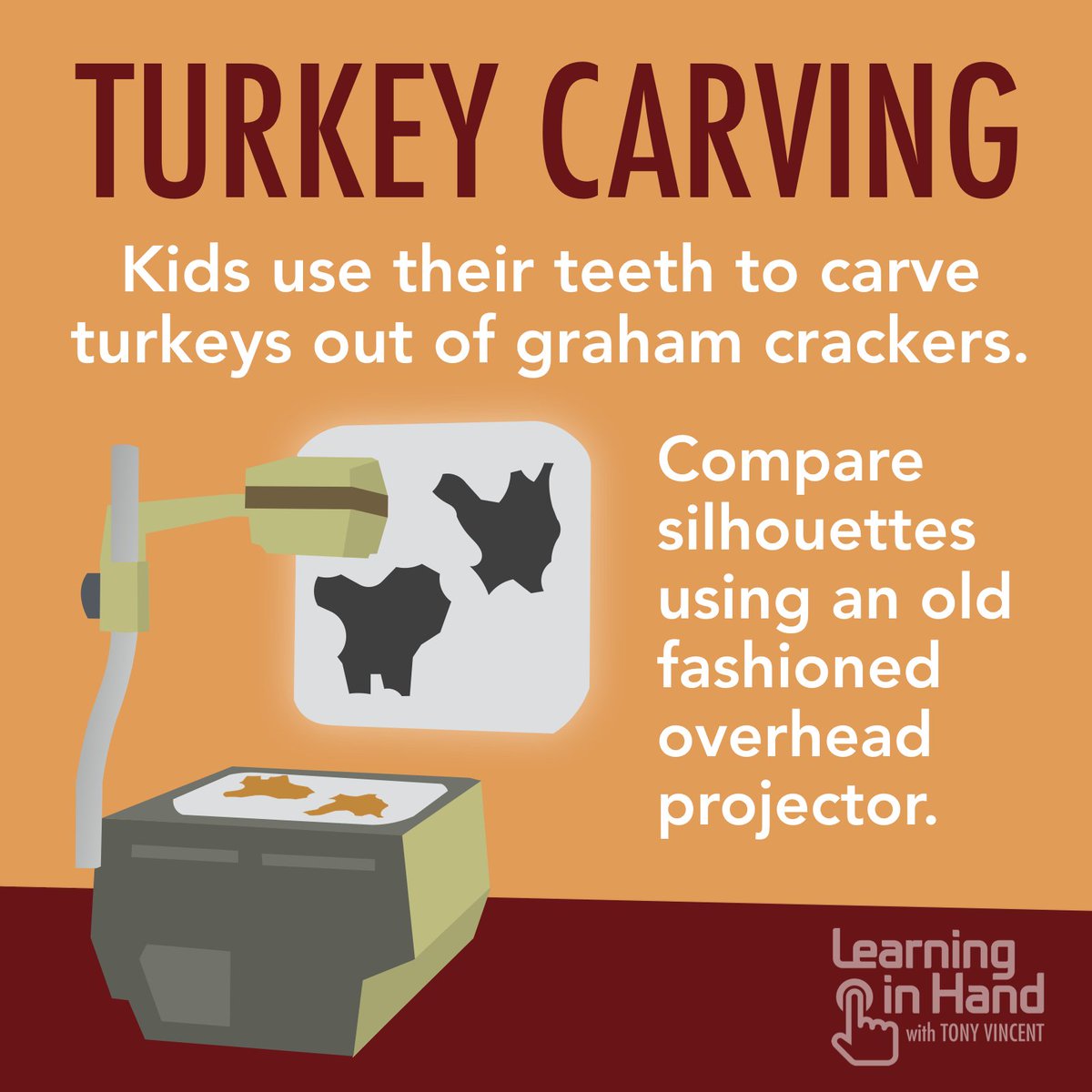 🦃 A fun use for an old fashioned overhead projector... #edtechchat