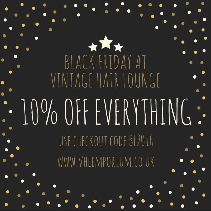 vintagehair's tweet photo. #BlackFriday starts now at https://t.co/WtGDBnuIS3 our vintage beauty webshop. 10% off EVERYTHING until 26 November! https://t.co/0iUkmZb7fx