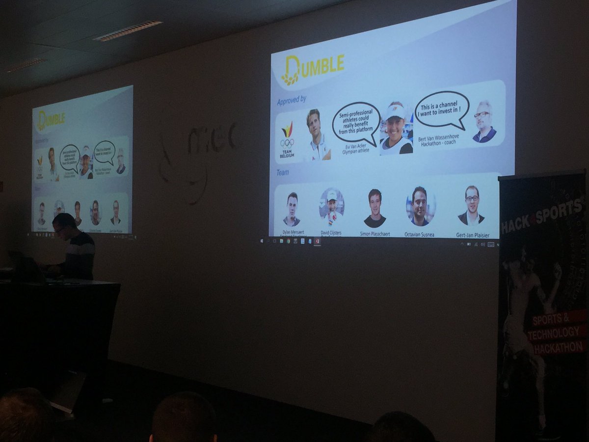 imecinteract's tweet photo. Dumble platform centralizing athlete data - pitch 5 #hack4sports https://t.co/eKp9fx9sJR