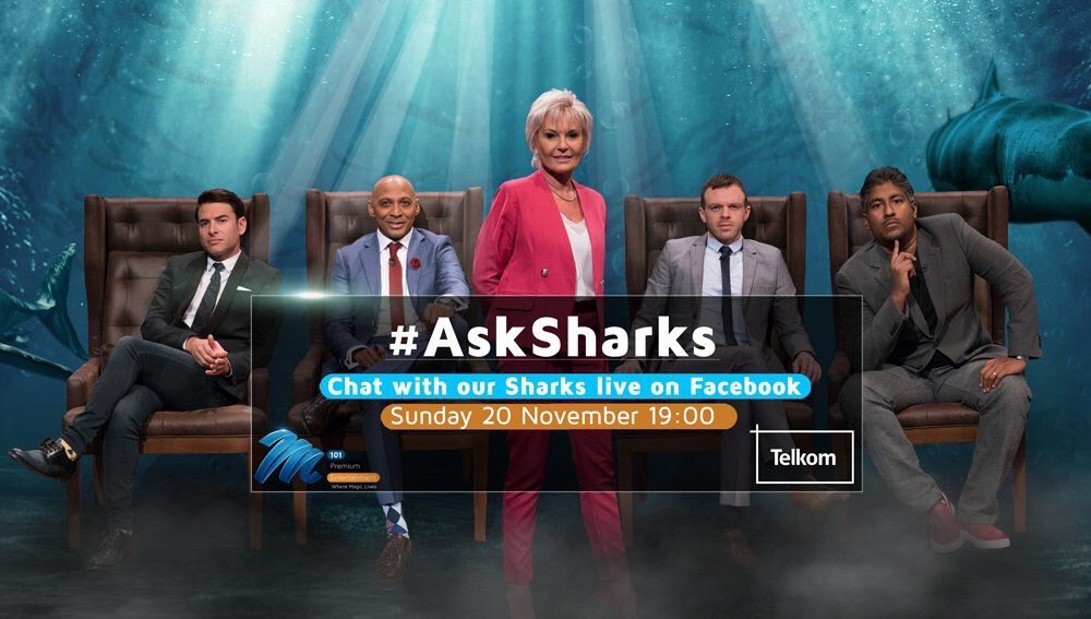 SACelebTweets's tweet photo. Here's how you can chat to @MNetSharkTank's sharks! Join them live on Facebook at 19h00 for #AskSharks! Powered by @TelkomZA 👍#SharkTankSA https://t.co/gaaUQIaWIH