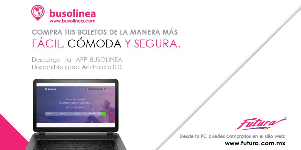 GEBFutura's tweet photo. No hagas filas, compra a través de nuestra app #Busolinea / #FuturaTeAcompaña https://t.co/lzq0KcIpwa